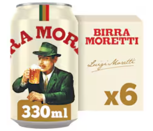 Birra Moretti Premium Lager Beer 6 x 330ml