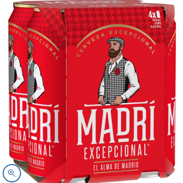 Madri Excepcional Premium Lager Beer Can 4 x 440ml