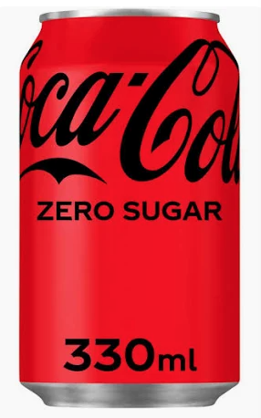 Coca-Cola Zero Sugar Soft Drink Cans 1x 330 mL